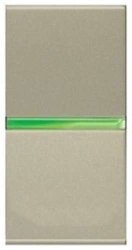 Выключатель кнопочный с подсветкой без рамки ABB Niessen Zenit 1-кл. 1 мод. N2104.5 CV шампань картинка